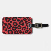 RAB Rockabilly Leopard Print Red Black Gepäckanhänger (Vorderseite horizontal)