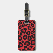RAB Rockabilly Leopard Print Red Black Gepäckanhänger (Vorderseite vertikal)