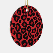 RAB Rockabilly Leopard Print Red Black Keramik Ornament (Rechts)