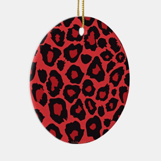 RAB Rockabilly Leopard Print Red Black Keramik Ornament (Rechts)