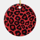 RAB Rockabilly Leopard Print Red Black Keramik Ornament (Vorne)
