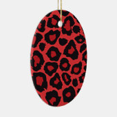 RAB Rockabilly Leopard Print Red Black Keramik Ornament (Rechts)