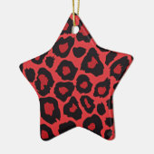 RAB Rockabilly Leopard Print Red Black Keramikornament (Links)