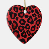 RAB Rockabilly Leopard Print Red Black Keramikornament (Rechts)