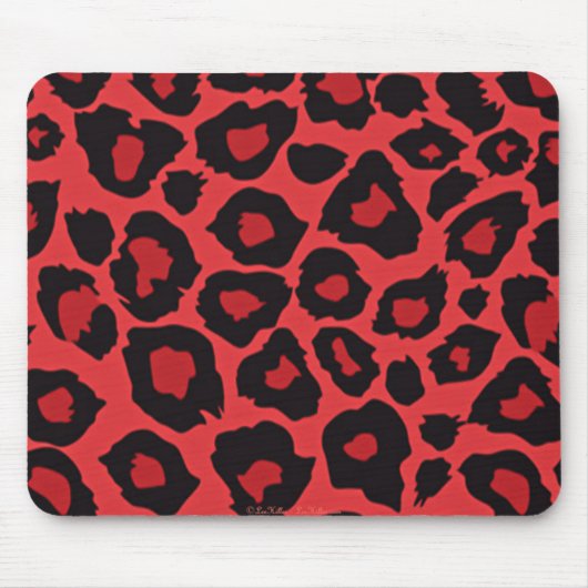 RAB Rockabilly Leopard Print Red Black Mousepad (Vorne)