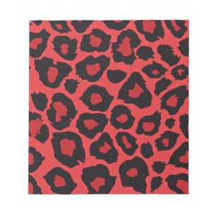 RAB Rockabilly Leopard Print Red Black Notizblock