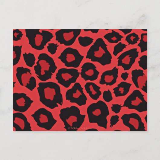 RAB Rockabilly Leopard Print Red Black Postkarte (Vorderseite)