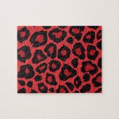 RAB Rockabilly Leopard Print Red Black Puzzle (Horizontal)