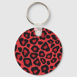 RAB Rockabilly Leopard Print Red Black Schlüsselanhänger