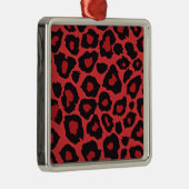 RAB Rockabilly Leopard Print Red Black Silbernes Ornament (Rechts)