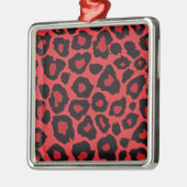 RAB Rockabilly Leopard Print Red Black Silbernes Ornament (Links)