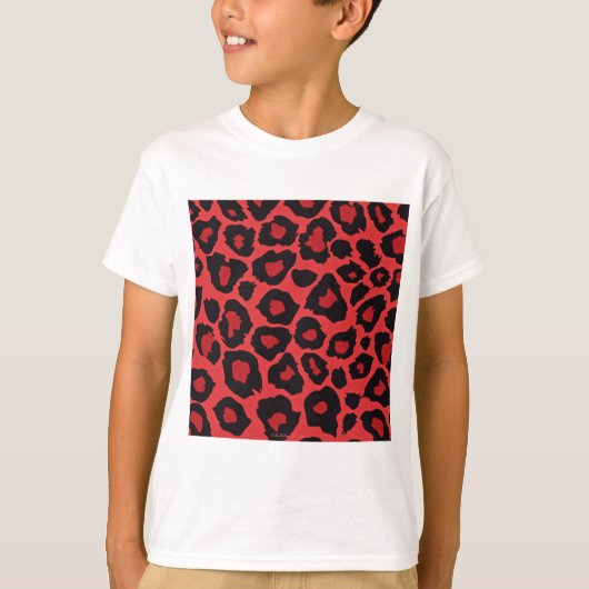 RAB Rockabilly Leopard Print Red Black T-Shirt (Vorderseite)
