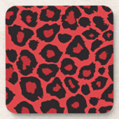 RAB Rockabilly Leopard Print Red Black Untersetzer (Vorderseite)