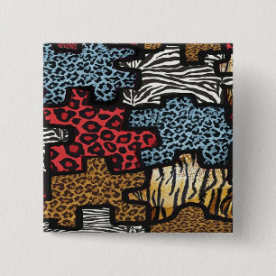 RAB Rockabilly Leopard Zebra Puzzle Druck Geschenk Button