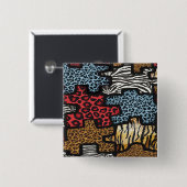 RAB Rockabilly Leopard Zebra Puzzle Druckgeschenke Button (Vorne & Hinten)