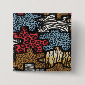 RAB Rockabilly Leopard Zebra Puzzle Druckgeschenke Button (Vorderseite)