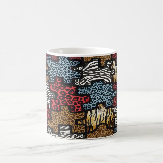 RAB Rockabilly Leopard Zebra Puzzle Druckgeschenke Kaffeetasse (Mittel)