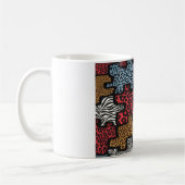 RAB Rockabilly Leopard Zebra Puzzle Druckgeschenke Kaffeetasse (Links)