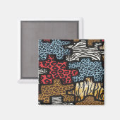 RAB Rockabilly Leopard Zebra Puzzle Druckgeschenke Magnet (Vorderseite/Rückseite)