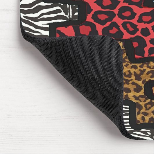 RAB Rockabilly Leopard Zebra Puzzle Druckgeschenke Mousepad (Ecke)
