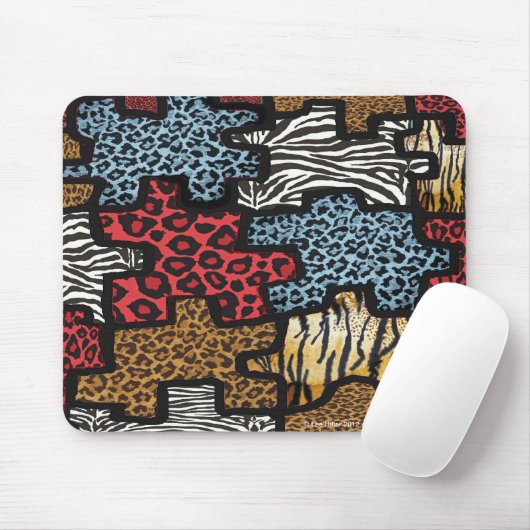 RAB Rockabilly Leopard Zebra Puzzle Druckgeschenke Mousepad (Mit Mouse)