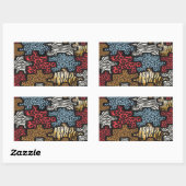 RAB Rockabilly Leopard Zebra Puzzle Druckgeschenke Rechteckiger Aufkleber (Blatt)