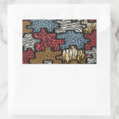 RAB Rockabilly Leopard Zebra Puzzle Druckgeschenke Rechteckiger Aufkleber (Tasche)