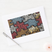 RAB Rockabilly Leopard Zebra Puzzle Druckgeschenke Rechteckiger Aufkleber (Umschlag)