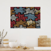 RAB Rockabilly Leopard Zebra Puzzle Print Poster (Küche)