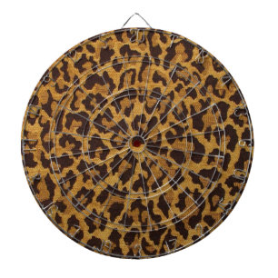 RAB Rockabilly Leopardenprint Braun Gold Dartscheibe