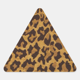 RAB Rockabilly Leopardenprint Braun Gold Dreieckiger Aufkleber