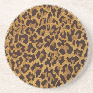 RAB Rockabilly Leopardenprint Braun Gold Sandstein Untersetzer