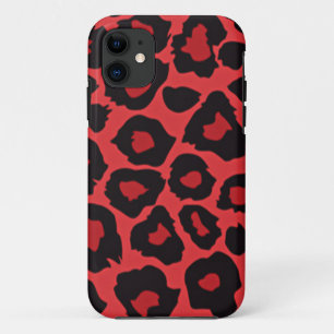 RAB Rockabilly Leopardenprint Rot Schwarz iPhone 11 Hülle