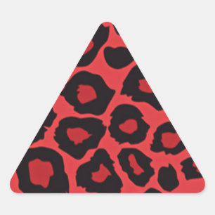 RAB Rockabilly Leopardenprint Rot Schwarz Dreieckiger Aufkleber