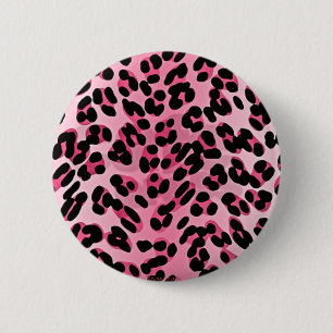 RAB Rockabilly Pink Cheetah Print Button