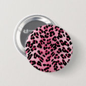 RAB Rockabilly Pink Cheetah Print Button (Vorne & Hinten)