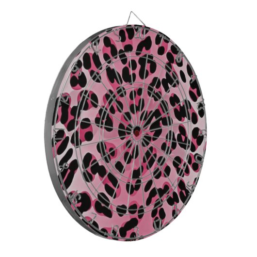 RAB Rockabilly Pink Cheetah Print Dartscheibe (Vorderseite Links)