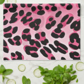 RAB Rockabilly Pink Cheetah Print Geschirrtuch (Gefaltet)