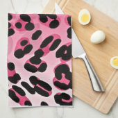 RAB Rockabilly Pink Cheetah Print Geschirrtuch (Viertel Falte)