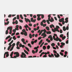 RAB Rockabilly Pink Cheetah Print Geschirrtuch