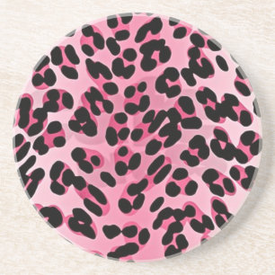 RAB Rockabilly Pink Cheetah Print Getränkeuntersetzer