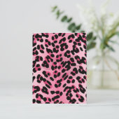 RAB Rockabilly Pink Cheetah Print Postkarte (Stehend Vorderseite)