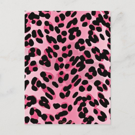 RAB Rockabilly Pink Cheetah Print Postkarte (Vorderseite)