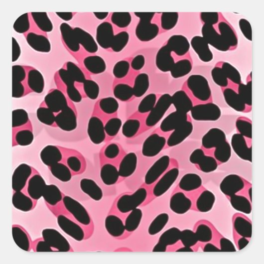 RAB Rockabilly Pink Cheetah Print Quadratischer Aufkleber (Vorderseite)