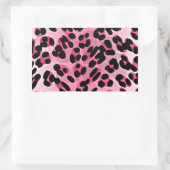 RAB Rockabilly Pink Cheetah Print Rechteckiger Aufkleber (Tasche)