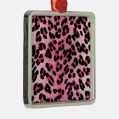 RAB Rockabilly Pink Cheetah Print Silbernes Ornament (Rechts)