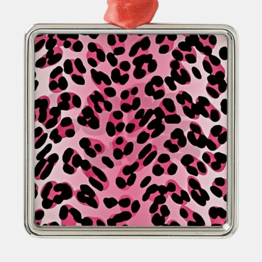 RAB Rockabilly Pink Cheetah Print Silbernes Ornament (Vorne)
