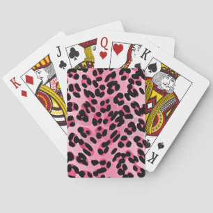 RAB Rockabilly Pink Cheetah Print Spielkarten