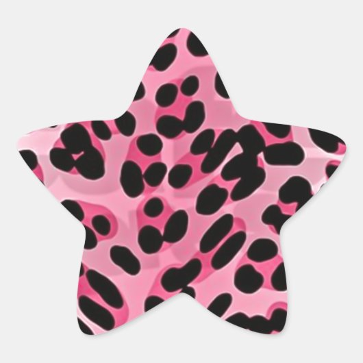 RAB Rockabilly Pink Cheetah Print Stern-Aufkleber (Vorderseite)