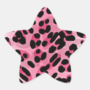 RAB Rockabilly Pink Cheetah Print Stern-Aufkleber